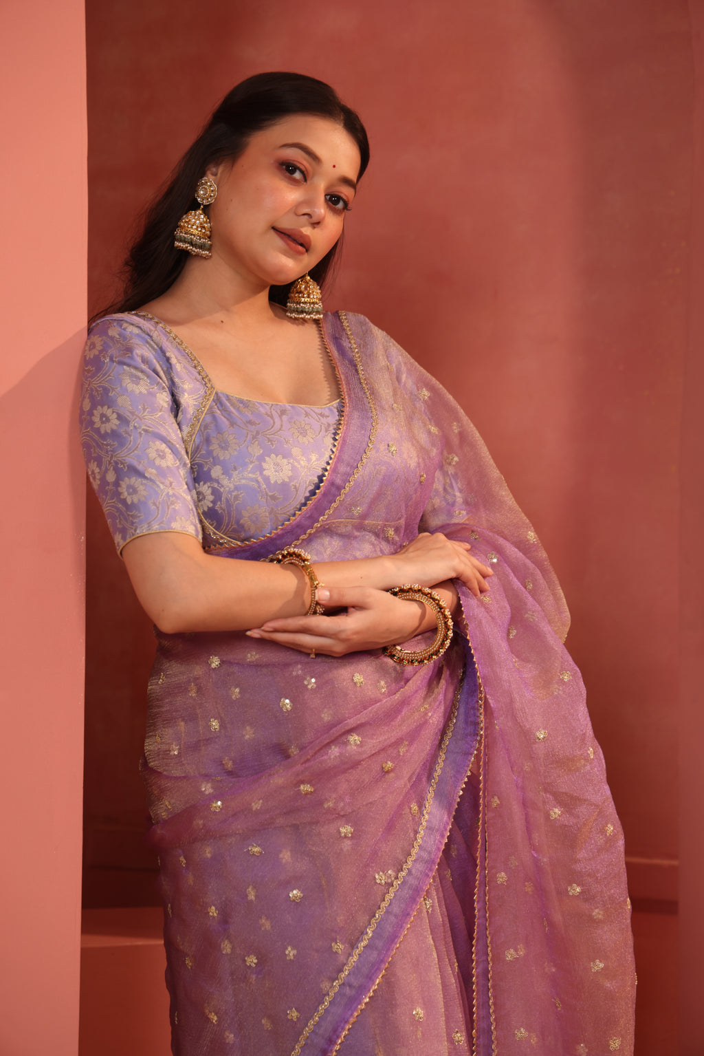 Lilac Zevar Saree