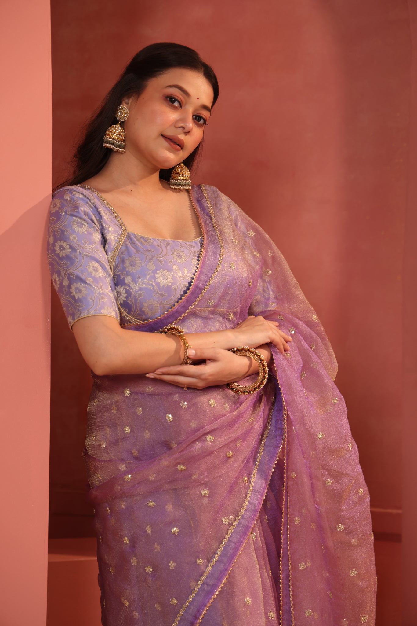 Lilac Zevar Brocade Blouse