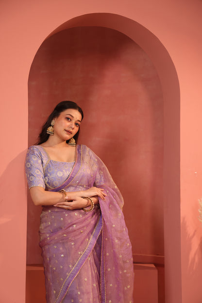 Lilac Zevar Brocade Blouse