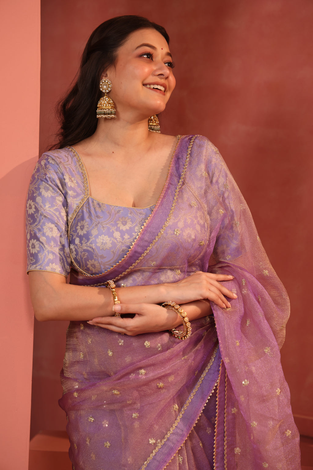Lilac Zevar Brocade Blouse