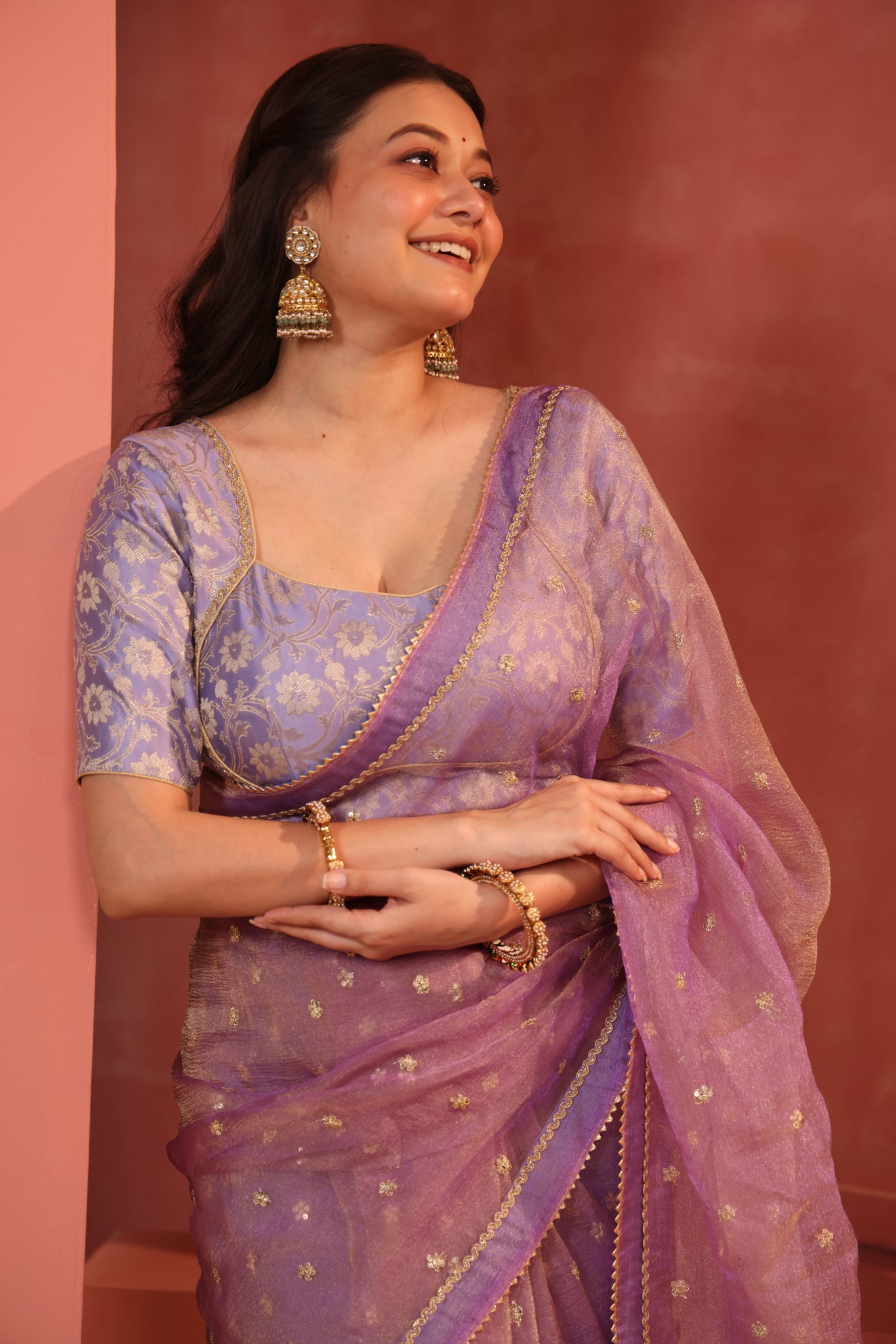 Lilac Zevar Brocade Blouse