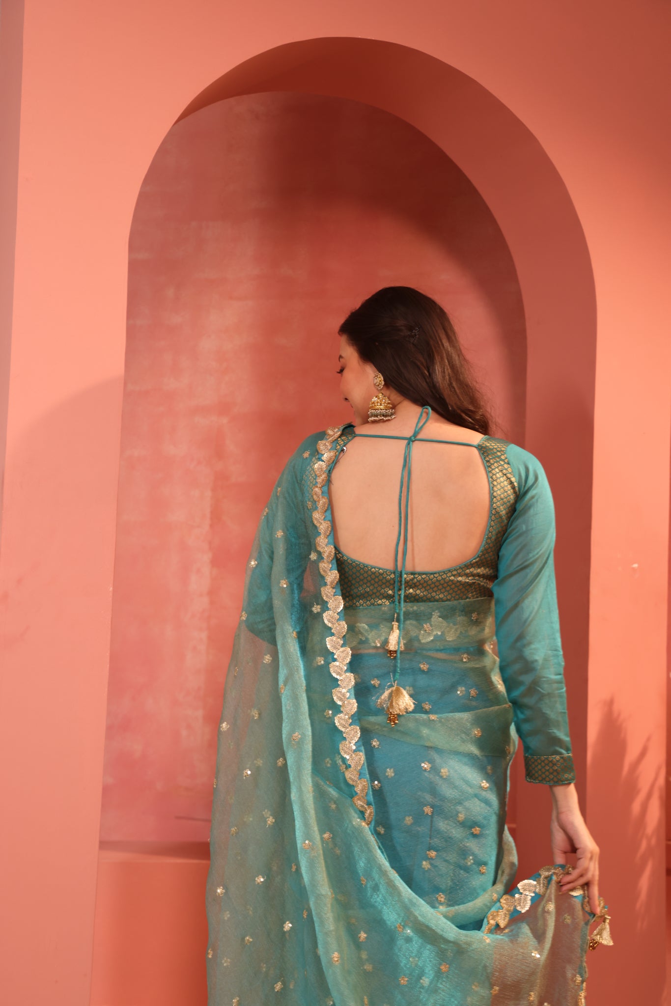 Naira Teal Saree