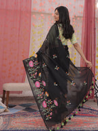 Secret Garden Black Mulmul Saree