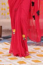 Yellow Lotus Mulmul Saree
