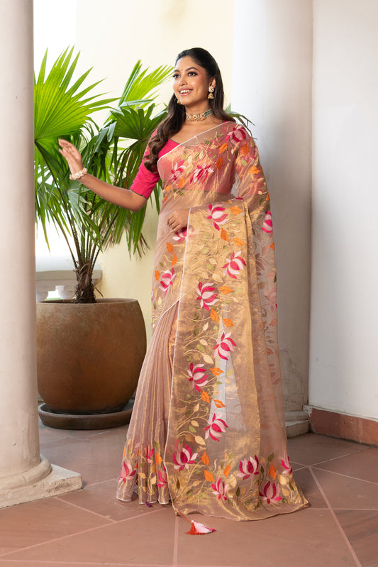 Rosy Sheen Raga Saree