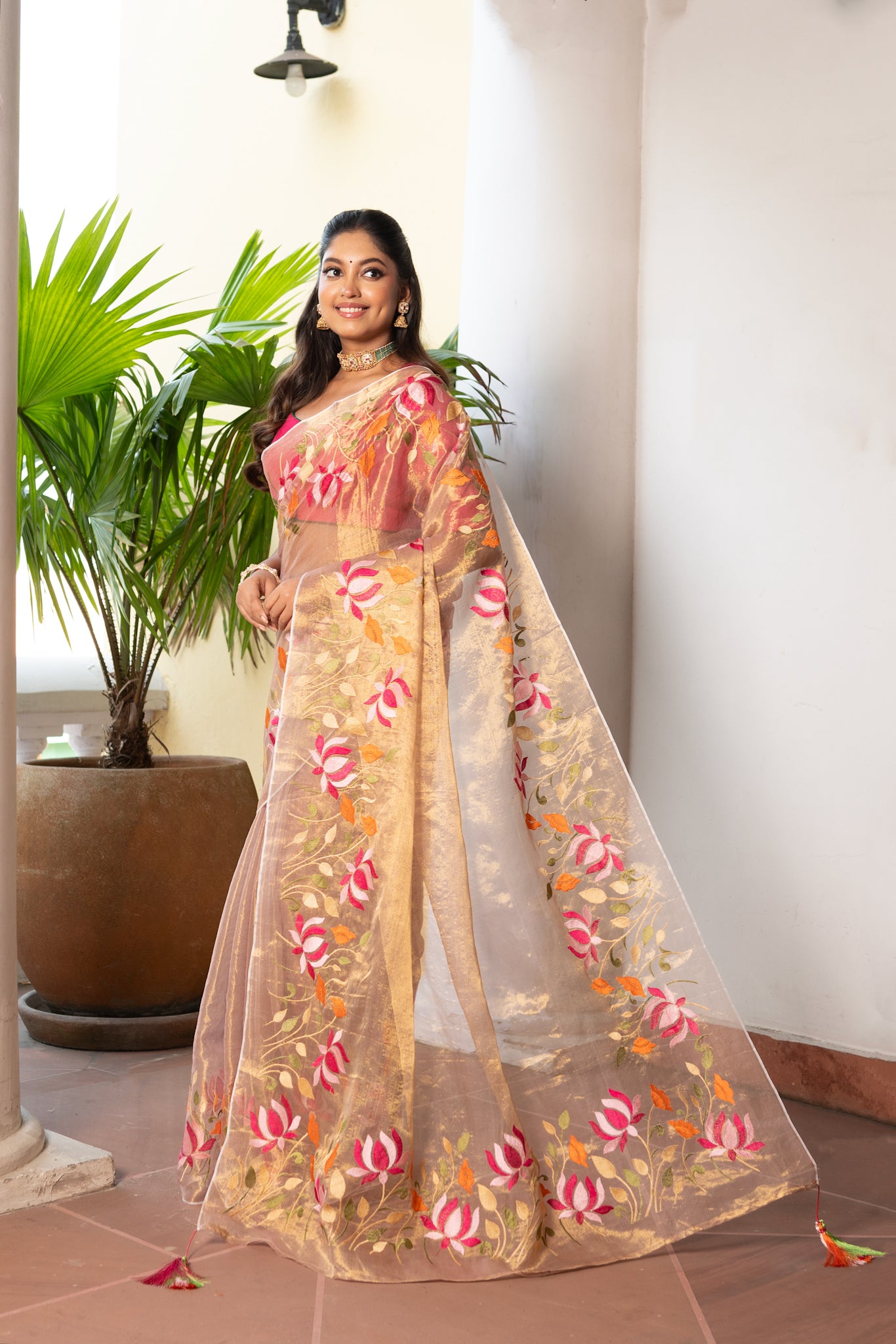 Rosy Sheen Raga Saree