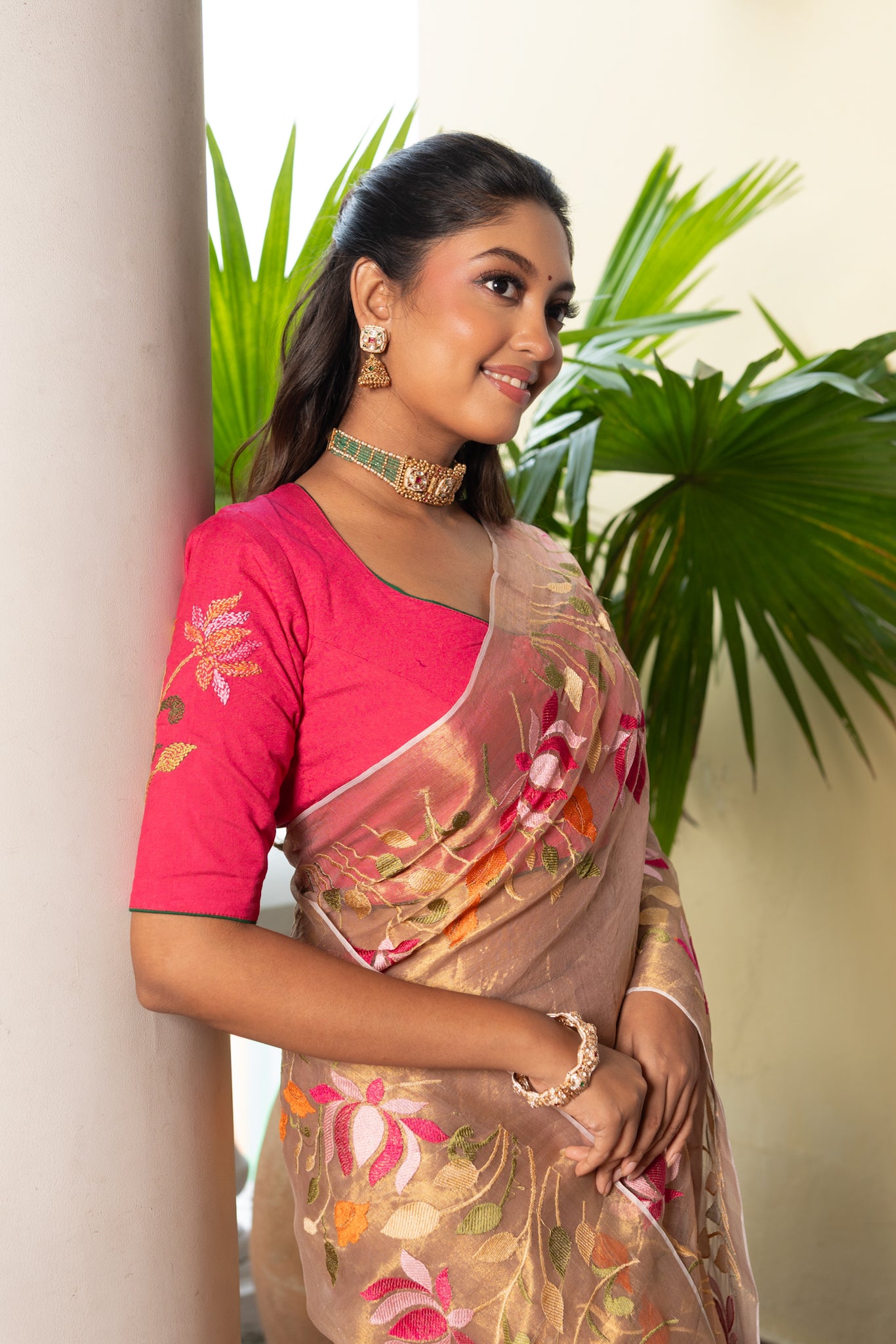 Rosy Sheen Raga Saree