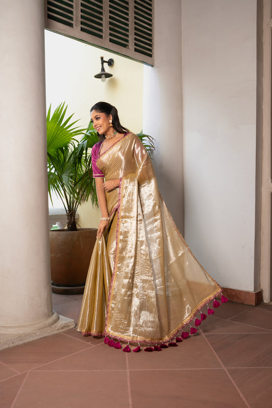 Haniya Tissue Raga  Saree