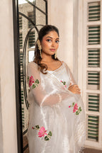 Silver Kamal Saree