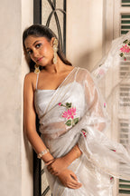 Silver Kamal Saree