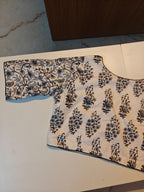 Basic White Printed Cotton Blouse