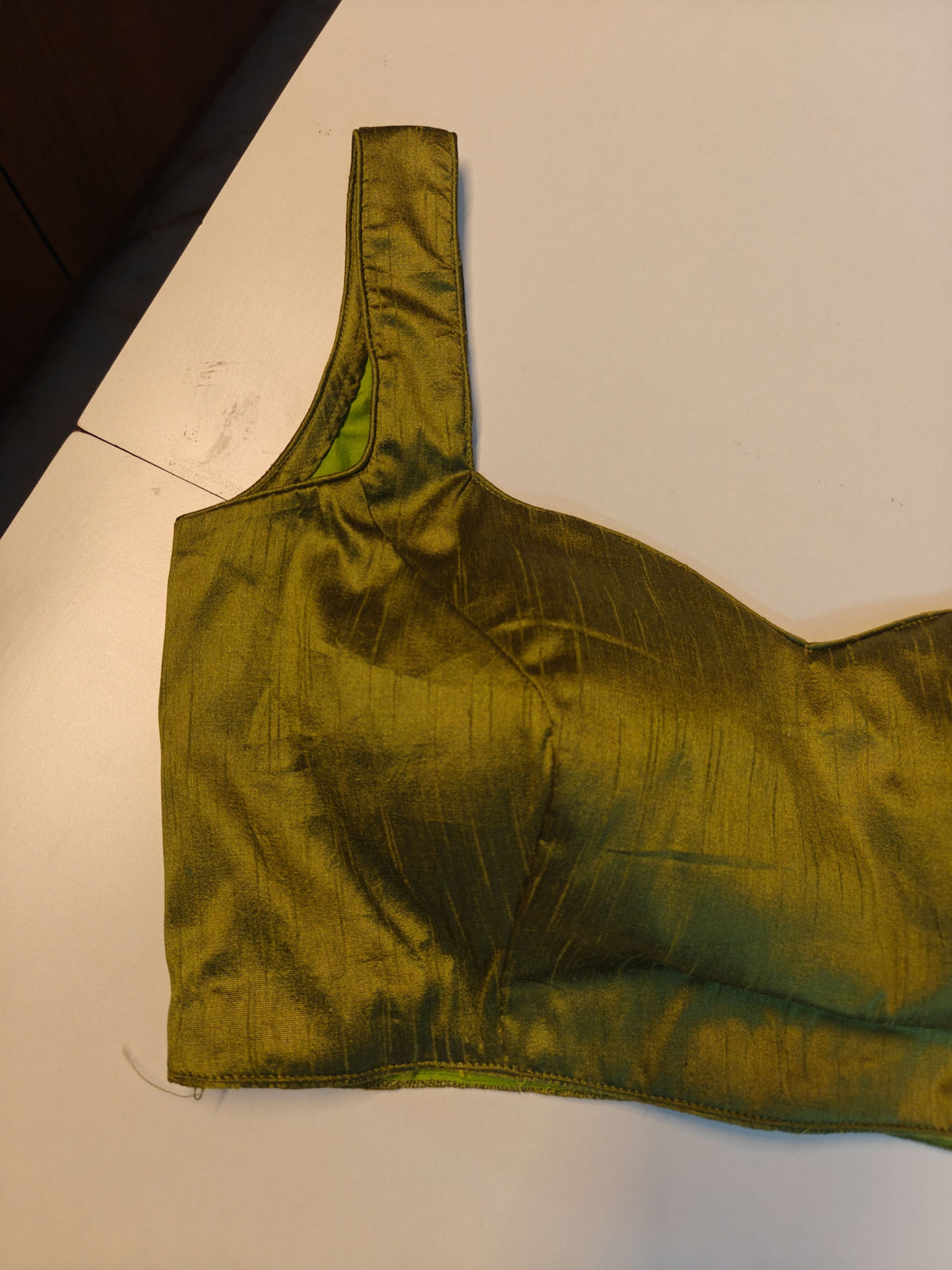 Green Art Raw silk Blouse