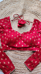 Misa Jacquard Cotton Full Sleeve Blouse