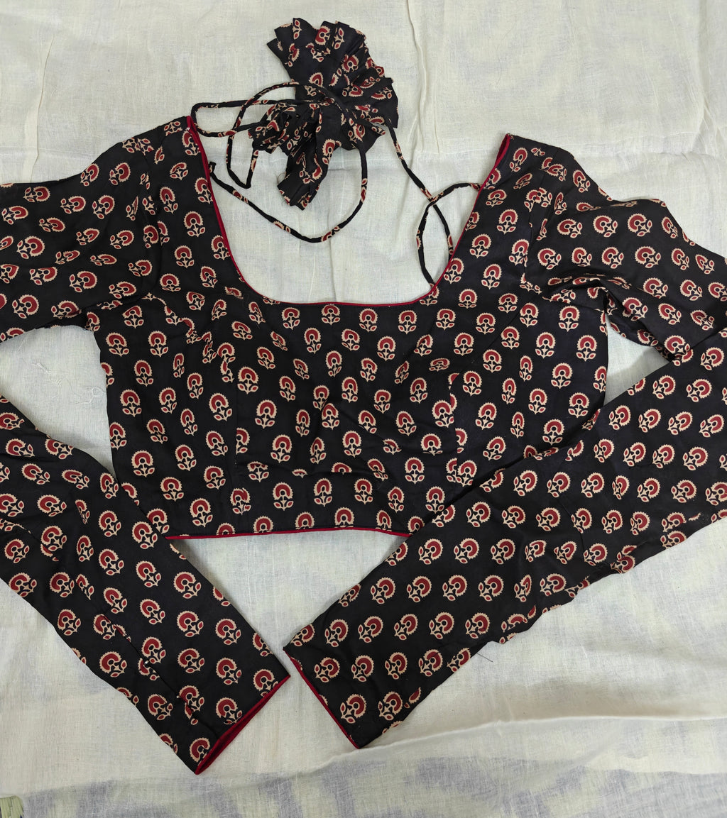 Ajrakh Shanno Cotton Full Sleeve Blouse