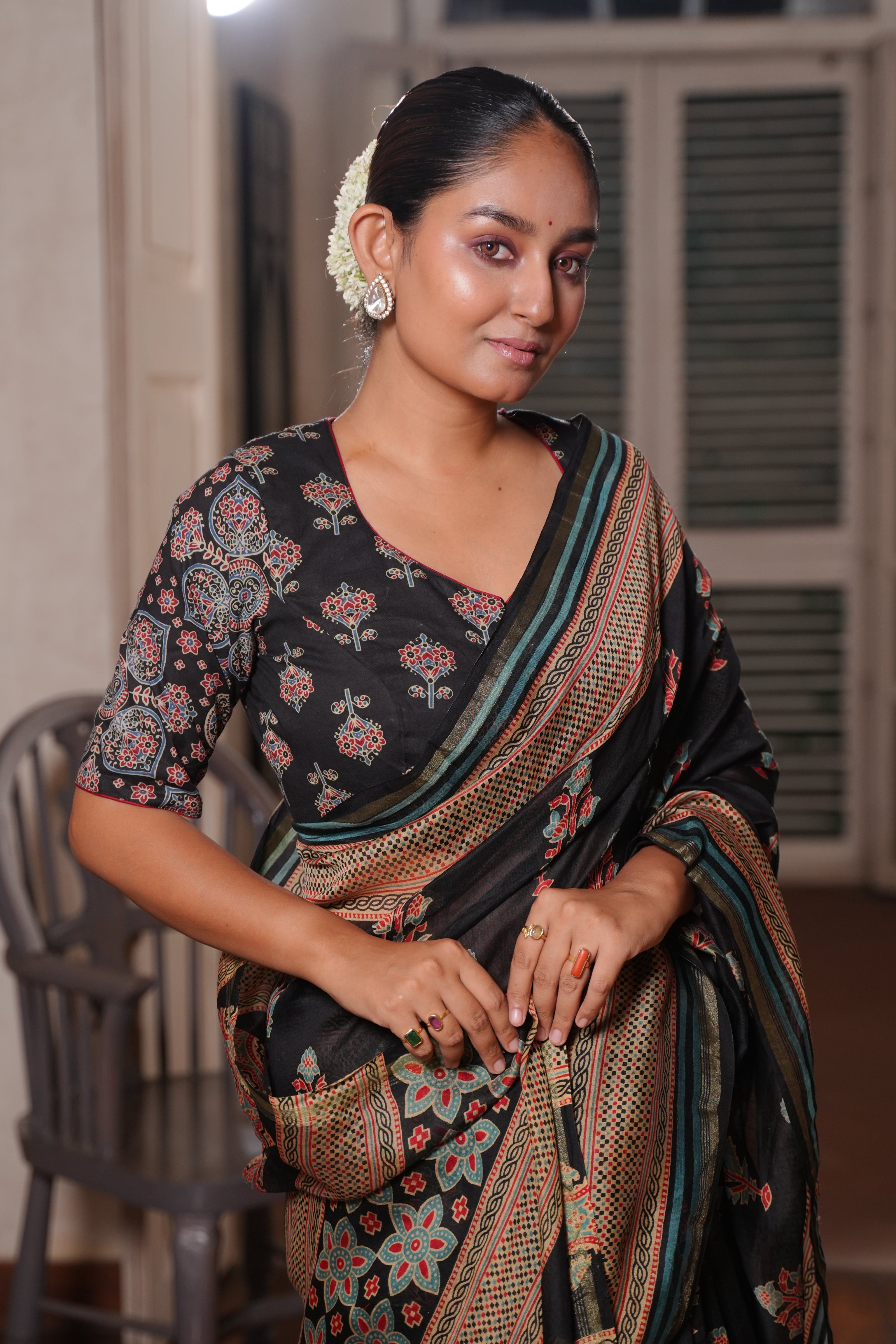 Rabeya Patchwork Ajrakh Blouse