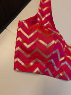 Hot Pink Chevron Brocade Blouse