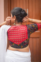 Black Kantha Printed Patchwork Blouse