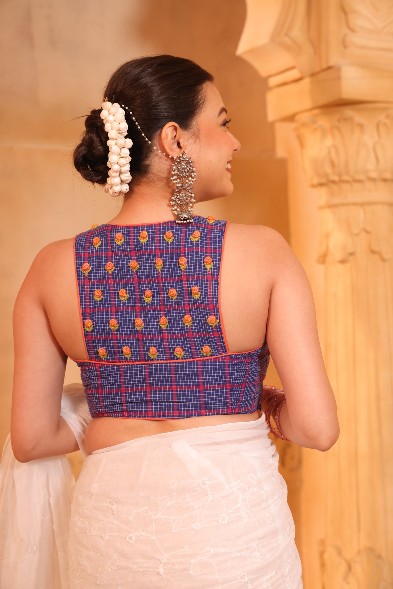 Bloom Check Racer Back Blouse