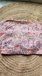 Peach Kantha Printed Patchwork Blouse