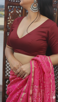 Maroon Cotton silk Blouse