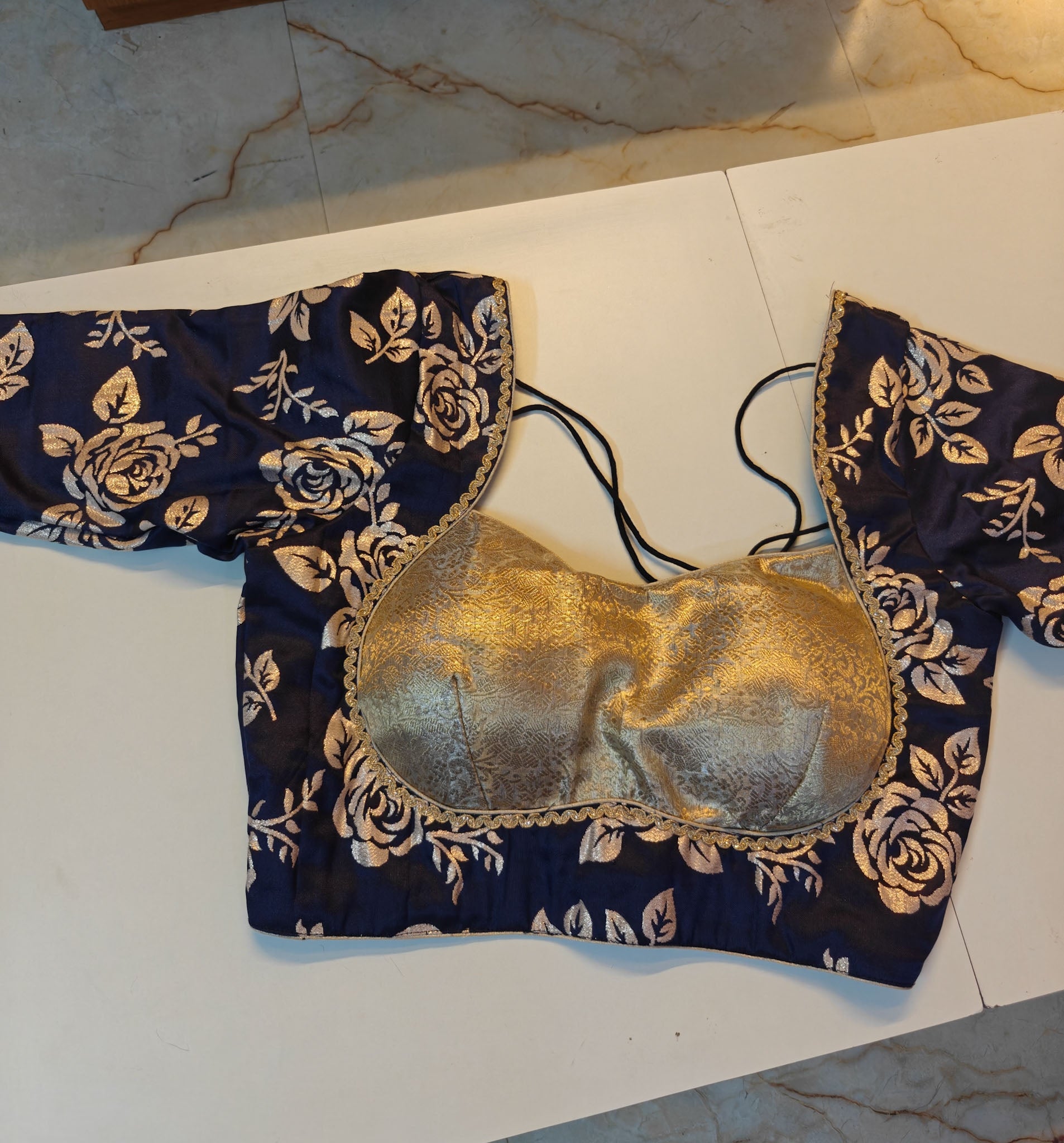 Navy Rose Blouse