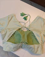 Pastle green cotton silk blouse