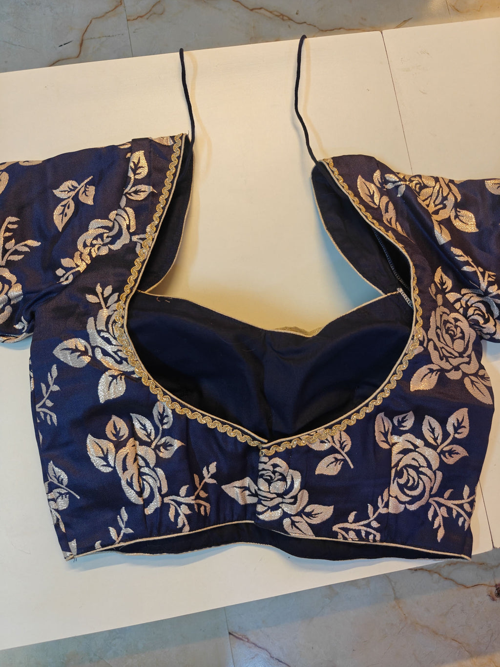 Navy Rose Blouse