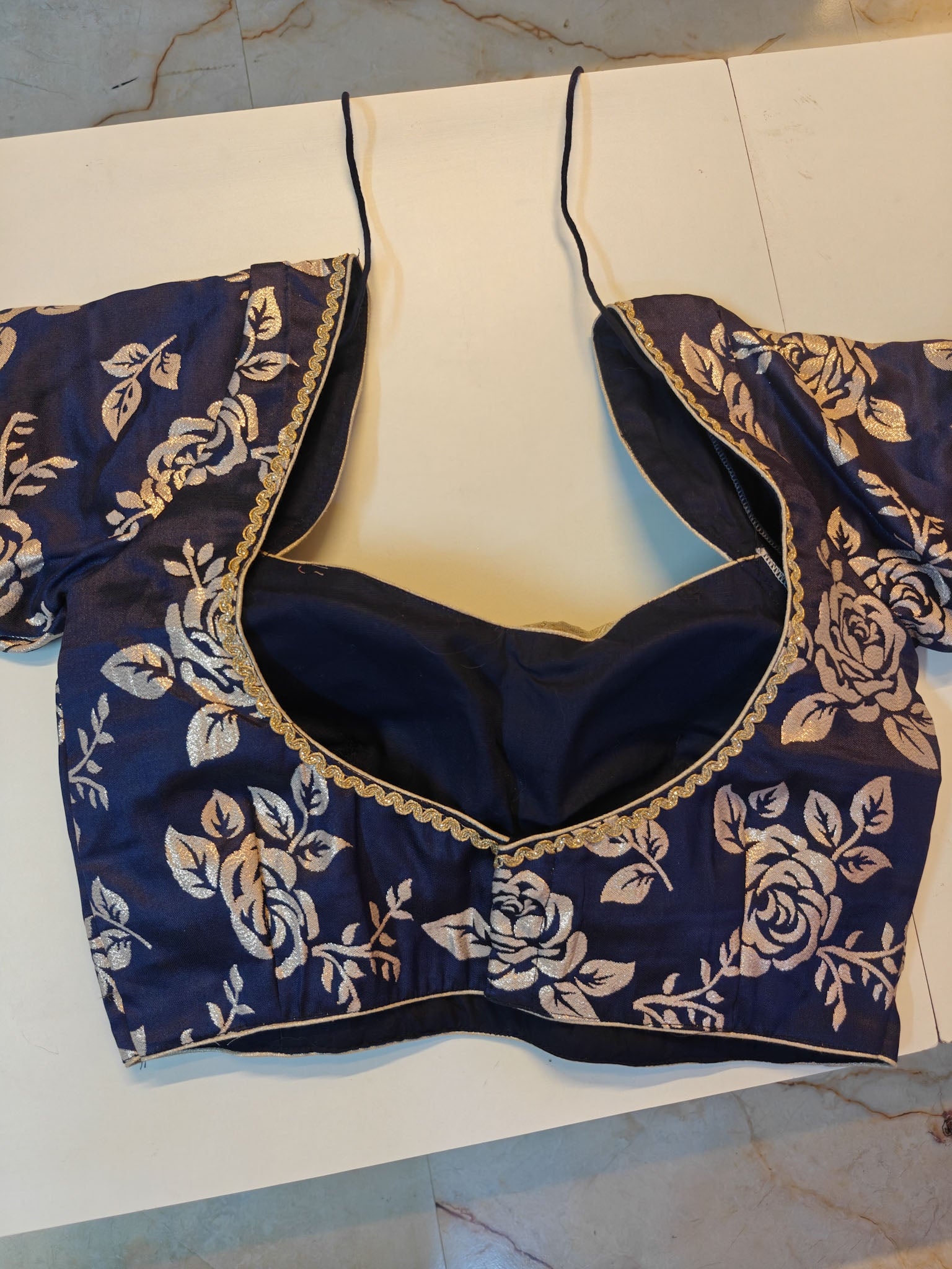 Navy Rose Blouse