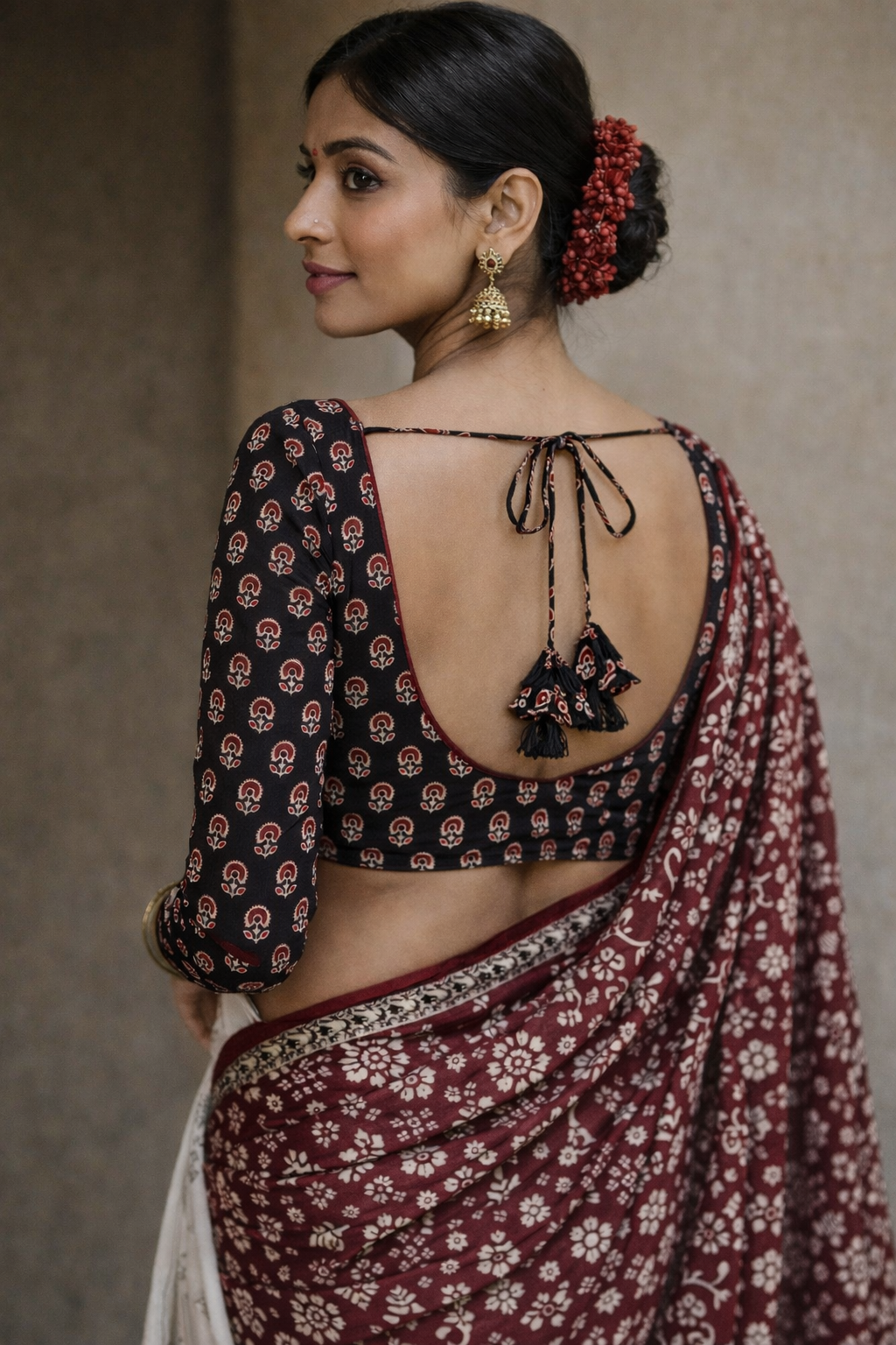 Ajrakh Shanno Cotton Full Sleeve Blouse