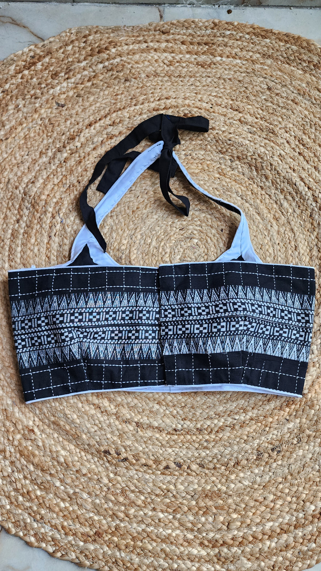 Cross Check Halter Blouse