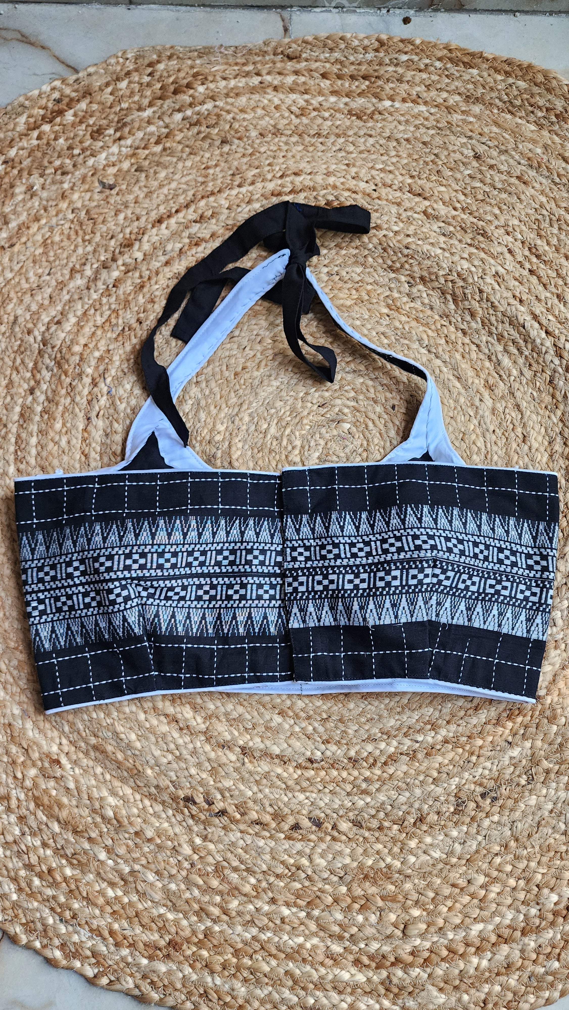 Cross Check Halter Blouse
