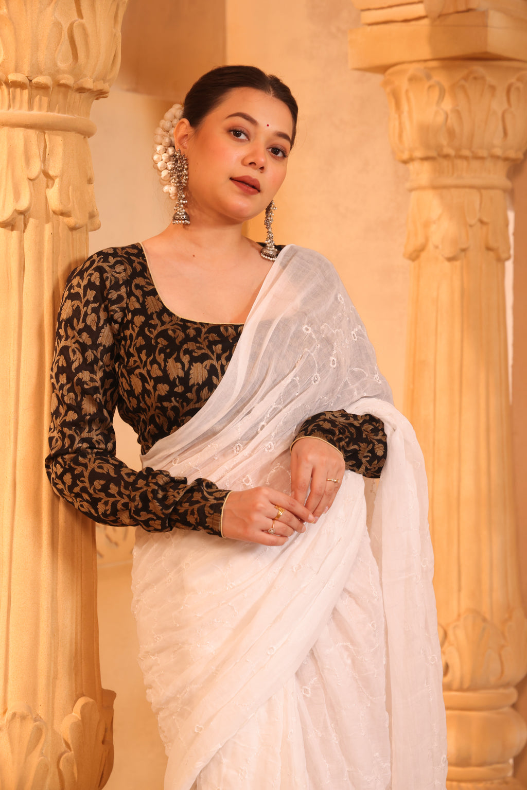 Bisma Jacquard Cotton Full Sleeve Blouse