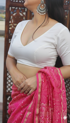 White Cotton silk Blouse
