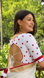 Phoolkari Blouse - Laal sada