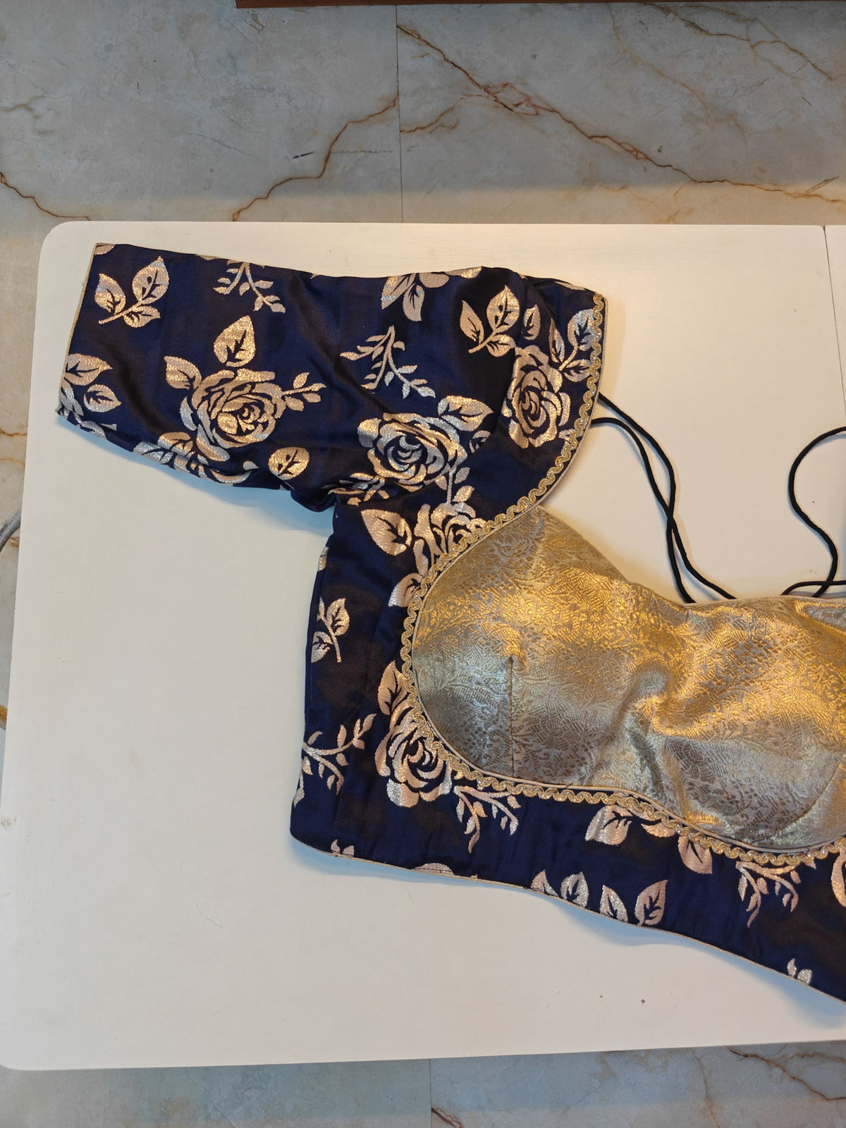 Navy Rose Blouse