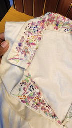 White Embroidered Collar Blouse