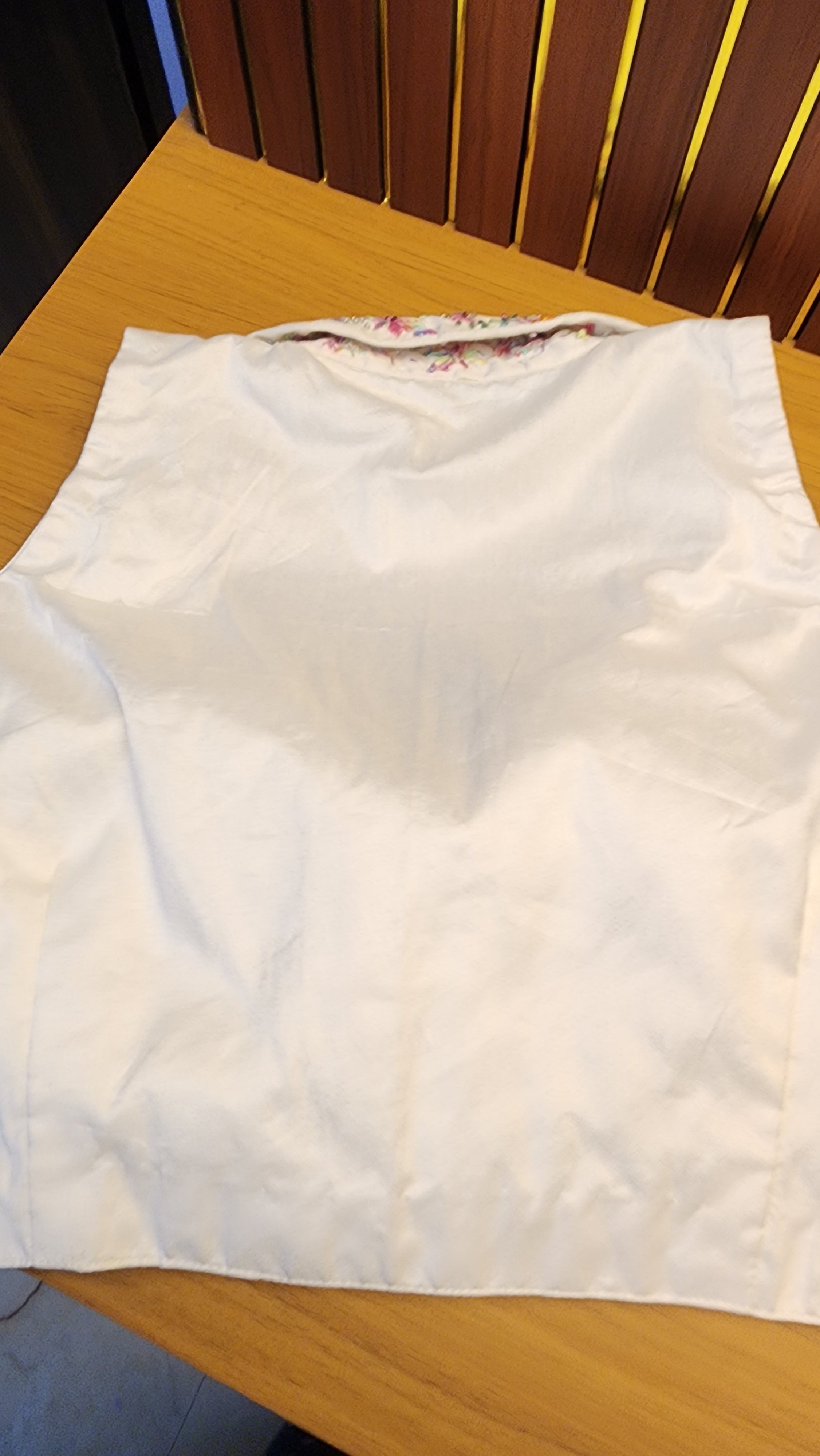 White Embroidered Collar Blouse