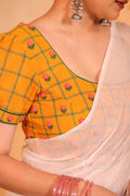 Bloom Check  Haldi Blouse