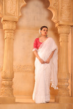 Saba Noor Mulmul embroidered Saree
