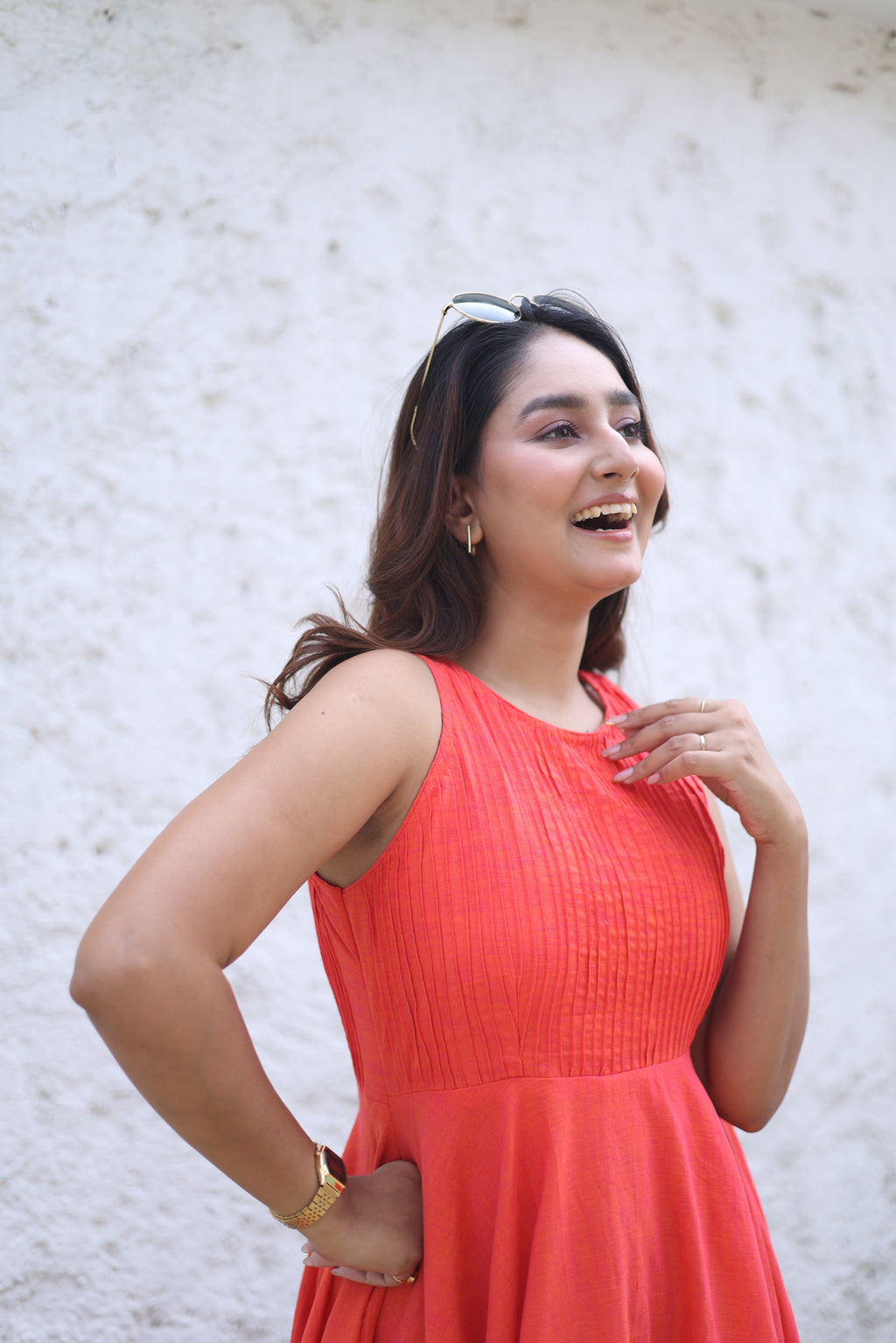 Coral Glow Maxidress