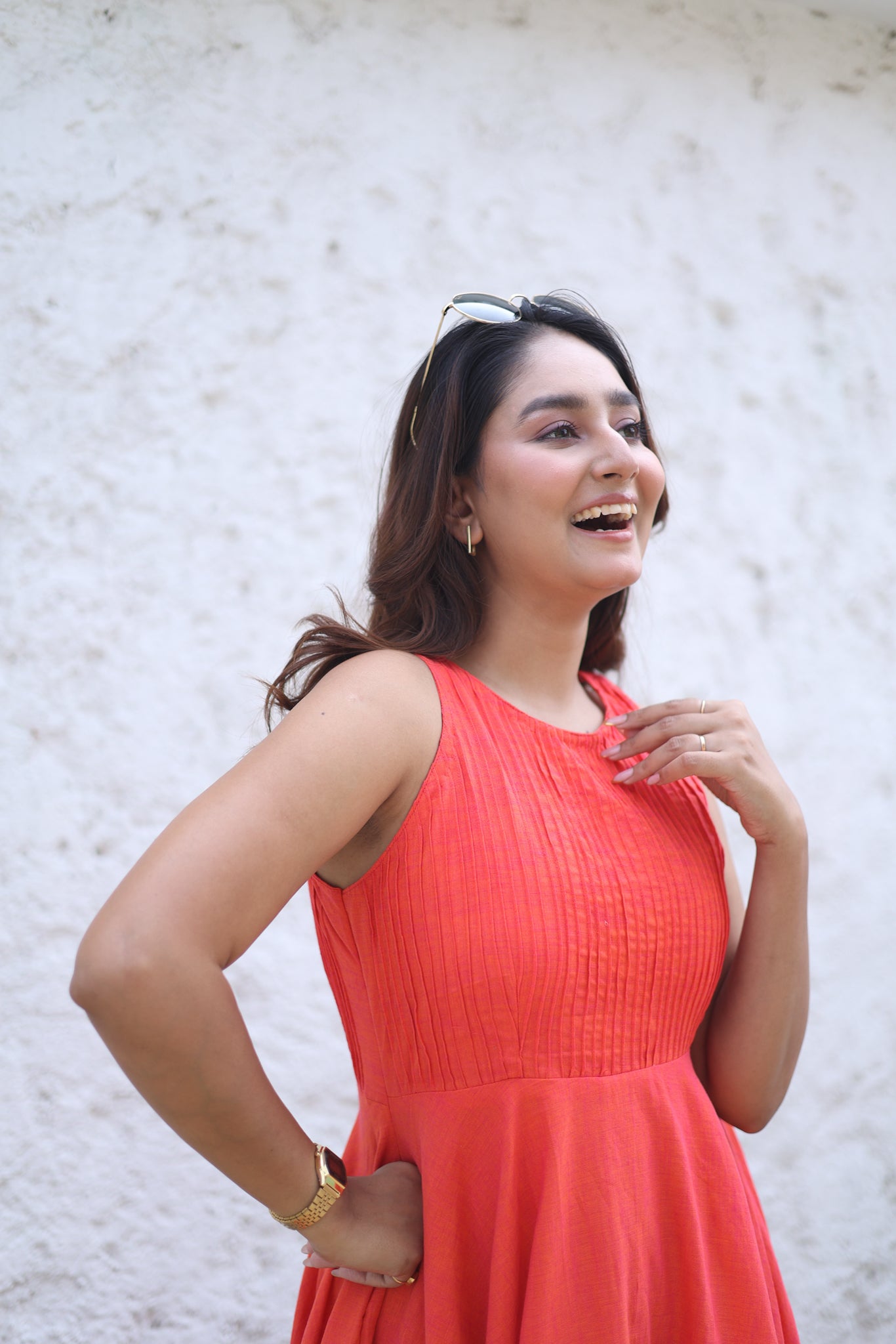 Coral Glow Maxidress