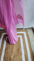 Baby pink Sarosh Mulmul Saree