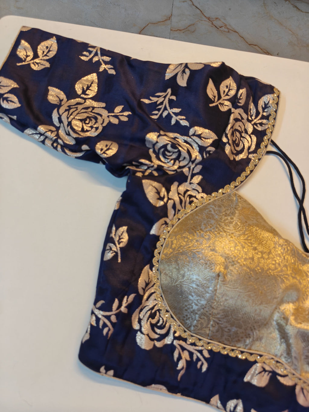 Navy Rose Blouse