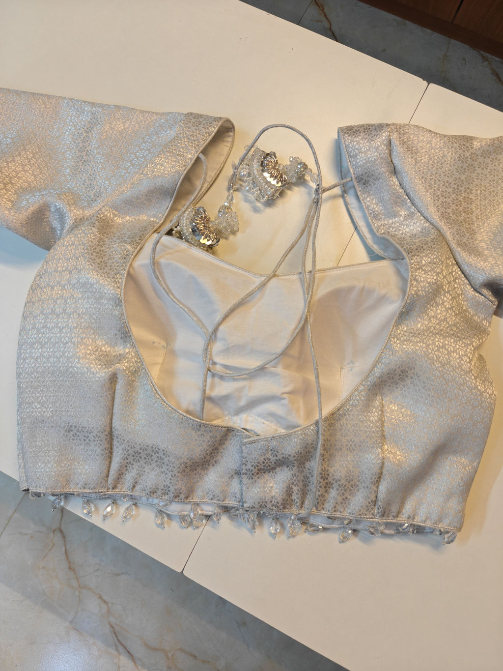 Silver Brocade Blouse
