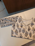 Basic White Printed Cotton Blouse