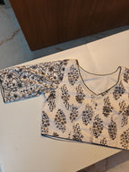 Basic White Printed Cotton Blouse