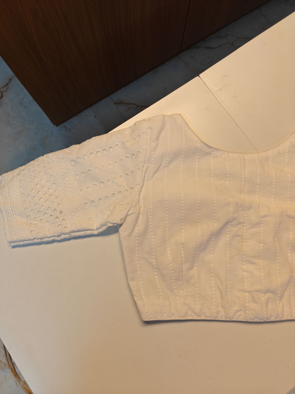 White Cutwork Blouse