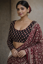Ajrakh Shanno Cotton Full Sleeve Blouse