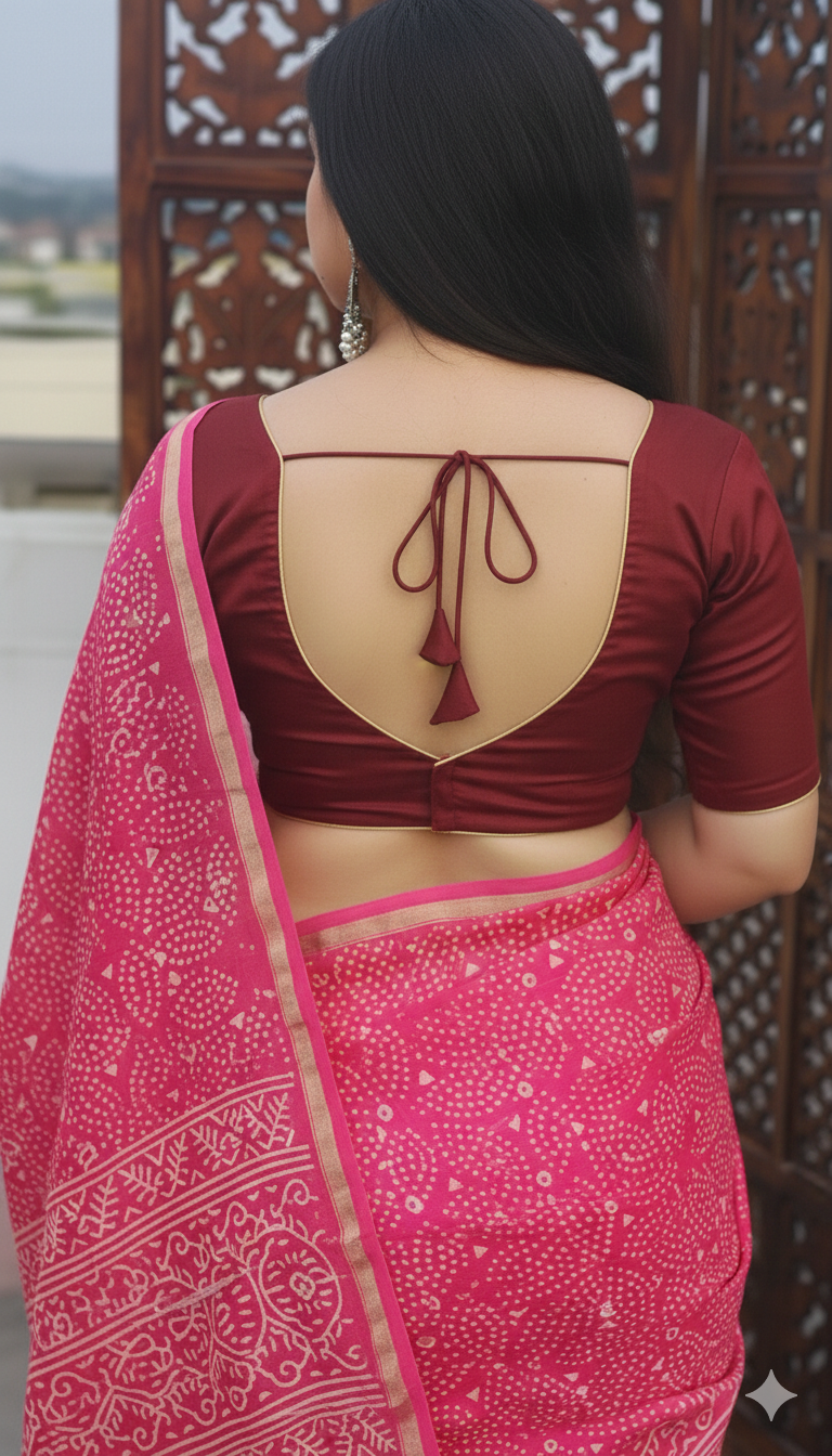 Maroon Cotton silk Blouse