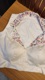 White Embroidered Collar Blouse